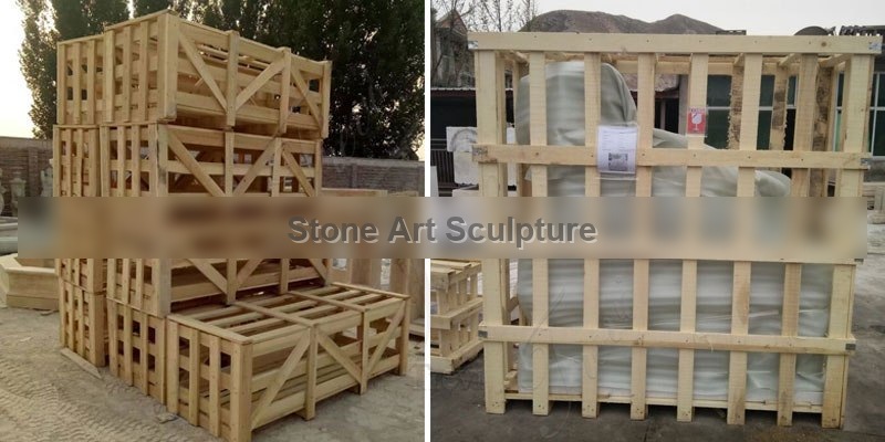 Wholesale White Marble Sculpture Psyche waking Cupid Garden Ornaments MOKK-239 detail image