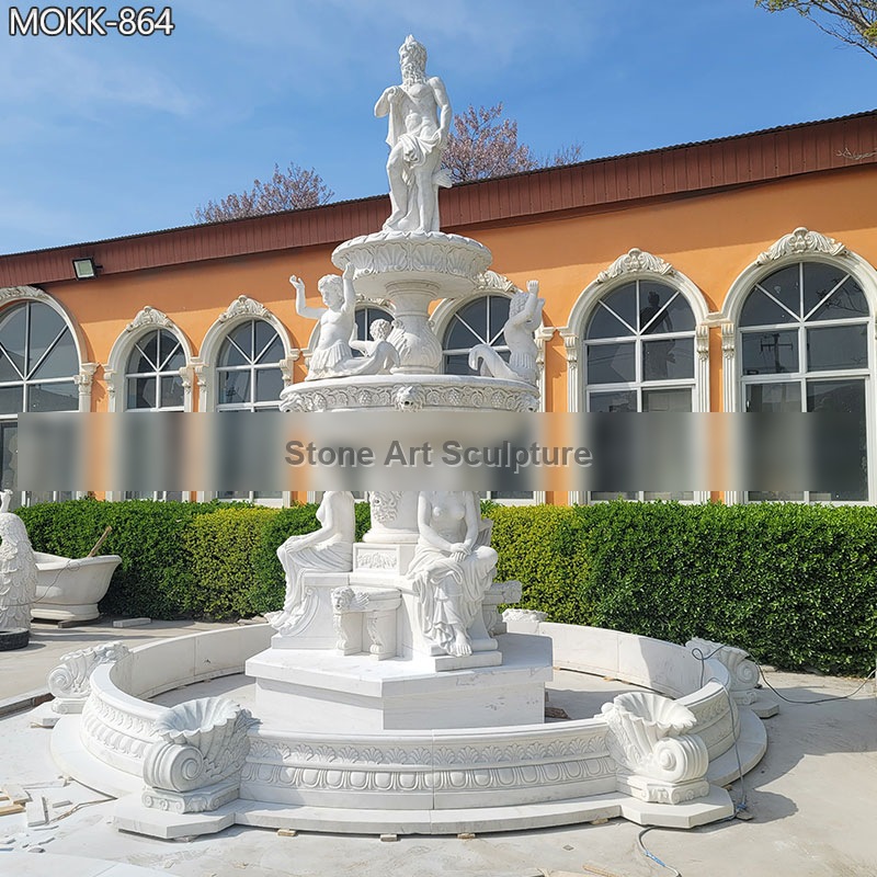 Marble Poseidon Water Fountain for Manor Decor MOKK-864 detail image