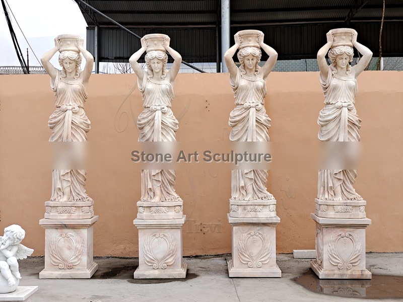 High Quality Marble Caryatid Pillar Luxurious Villa Decor detail image