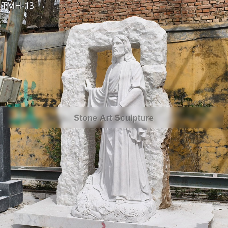 Marble Jesus Monument Statue for Cemetery TMH-13 detail image