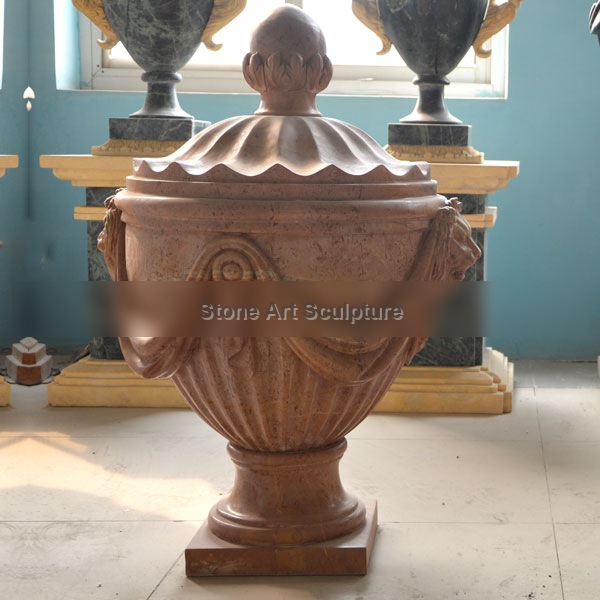 Rounded garden marble flower pots with hat for home interior decor TMP-12