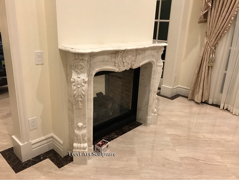 hand carved marble fireplace
