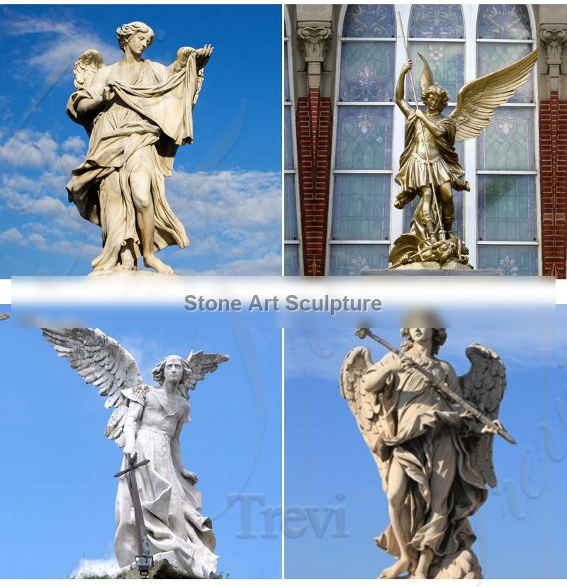 Marble Garden Statue Holding Trumpet Angel Supplier MOKK-171 detail image
