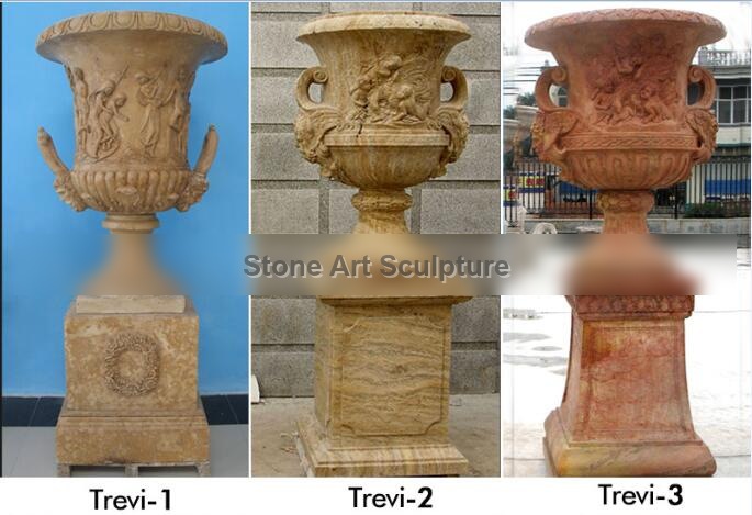 White marble large outdoor decorative planters and pots designs TMP-21 detail image