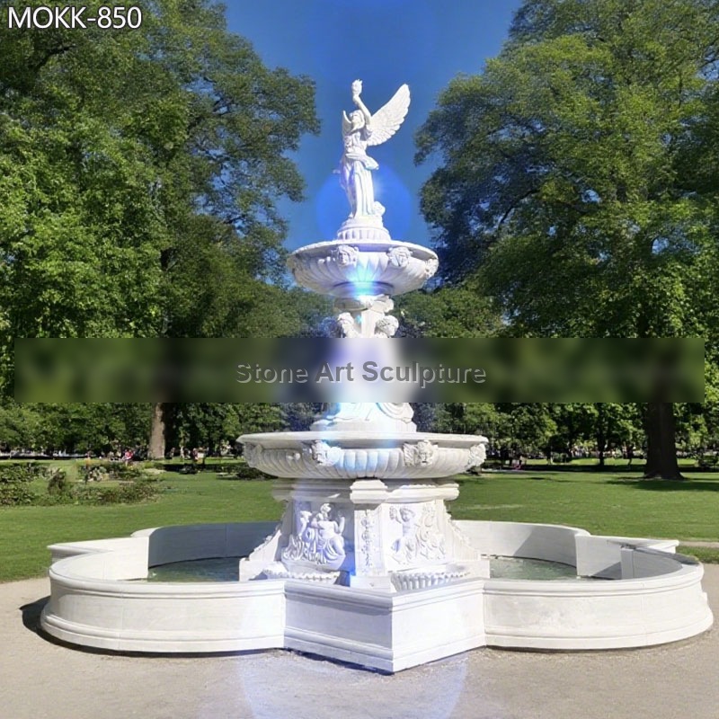 Large Marble Angel Fountain Factory Price MOKK-850