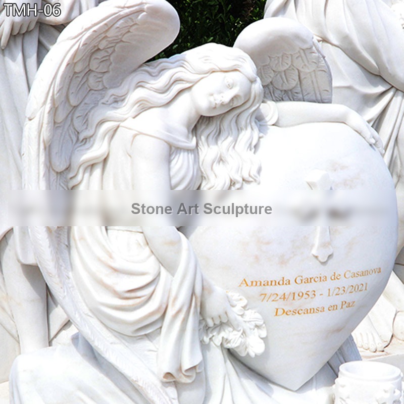 Custom Made Marble Angel Headstones for Sale detail image
