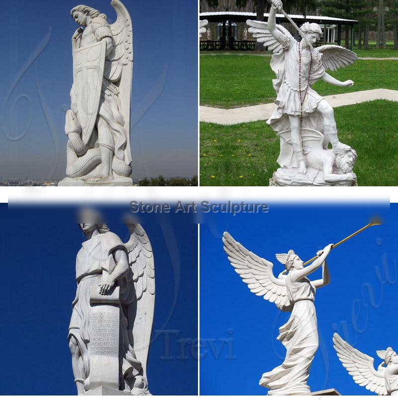 Marble Garden Statue Holding Trumpet Angel Supplier MOKK-171 detail image
