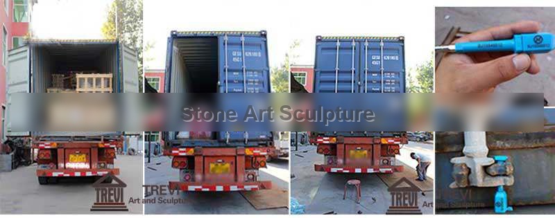 Classic Beige Marble Water Lion Fountain for Sale MOKK-683 detail image