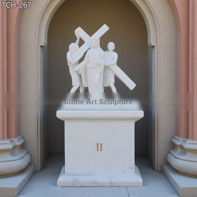 Station II | Jesus Takes Up His Cross Marble Statue