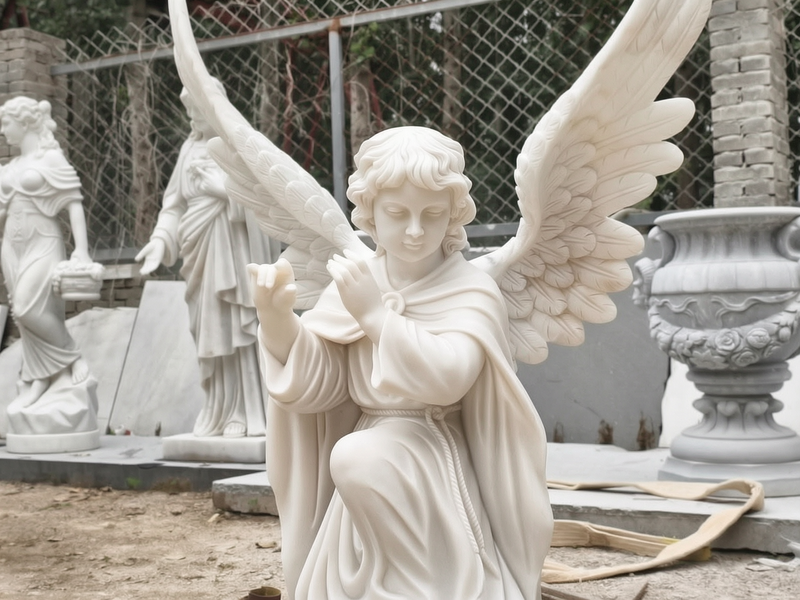 white Marble Angel Statues for Gardens