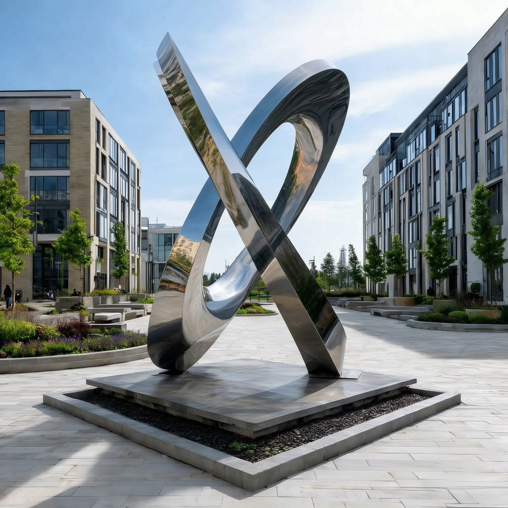 large scale abstract sculpture for outdoor square decor