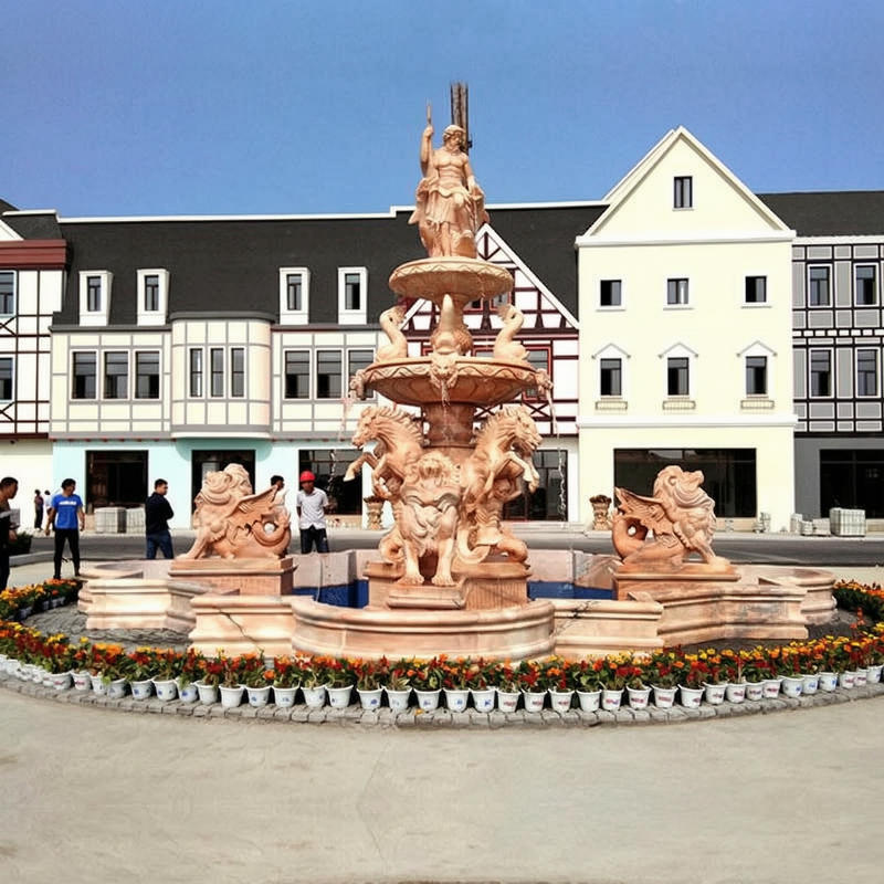 Hand Carved Outdoor Marble Fountain Classic Decor for Sale MOKK-883