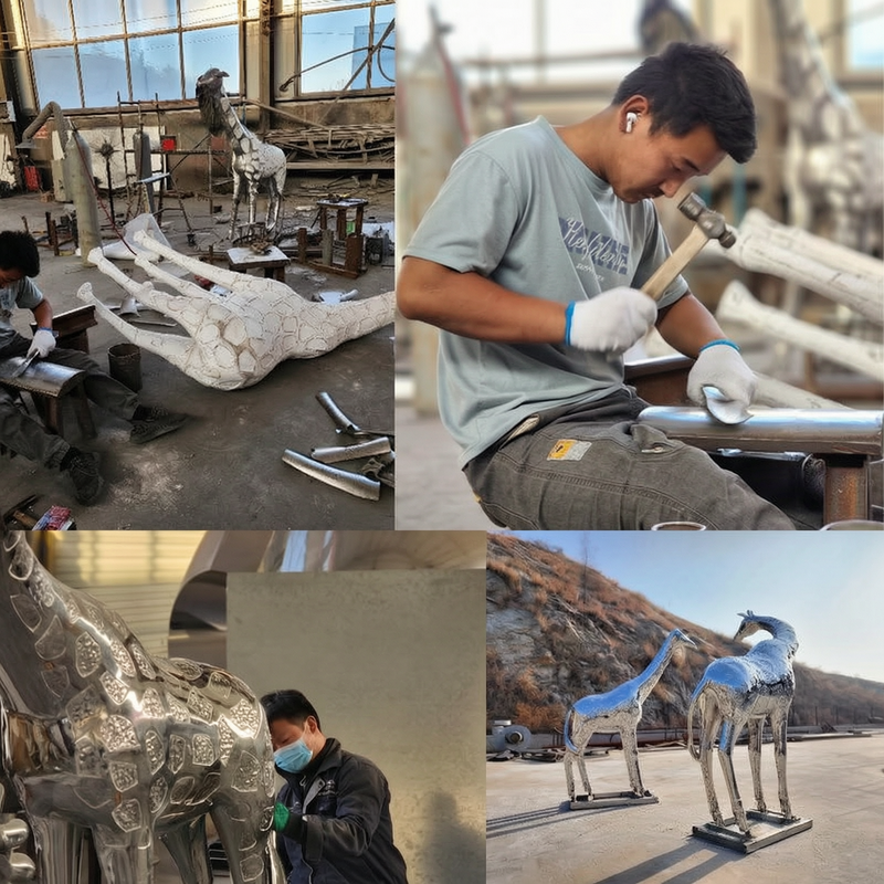 metal giraffe sculptures production show