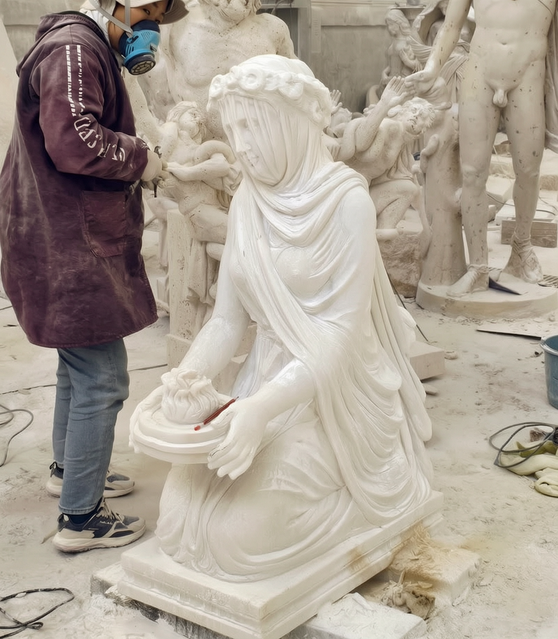 Veiled Vestal Statue replica process