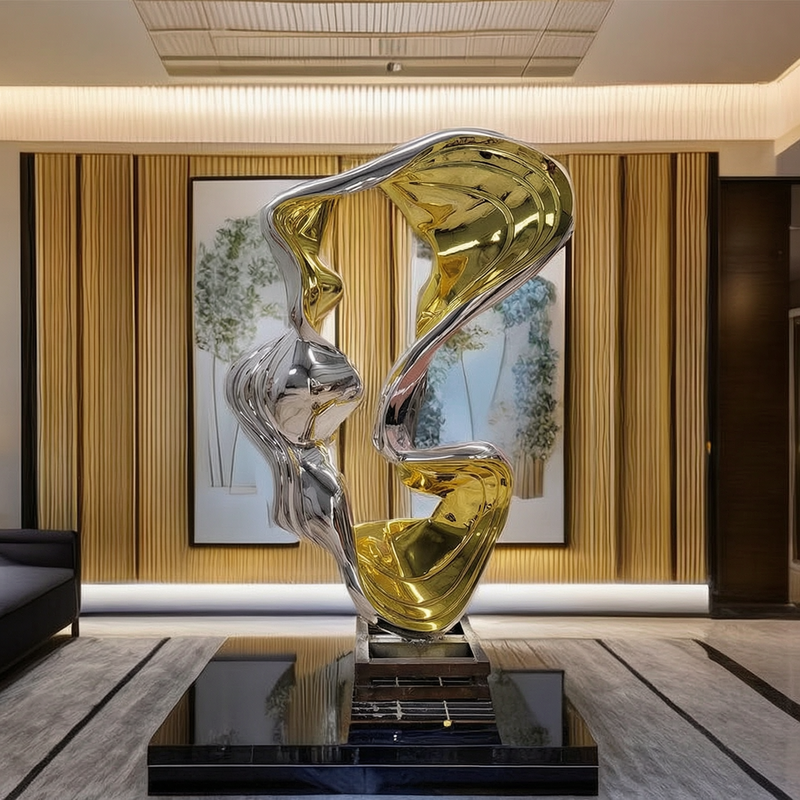 stainless steel hotel sculpture