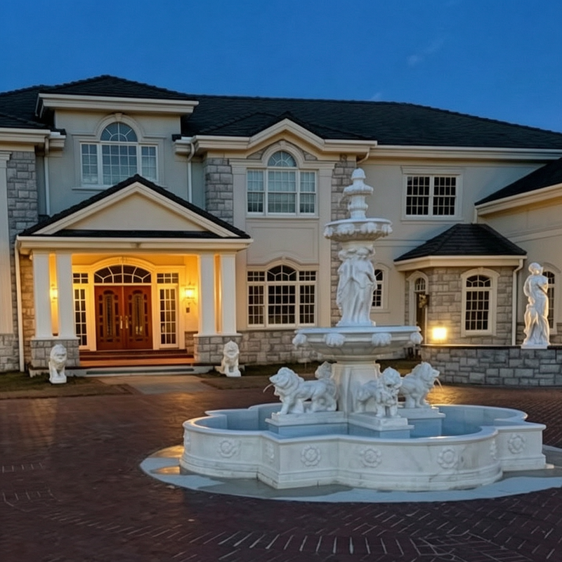 Luxury Marble Courtyard for a Private US Villa