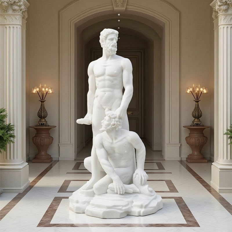 Renaissance Large Marble Hercules and Cacus statue for Sale MOKK-846