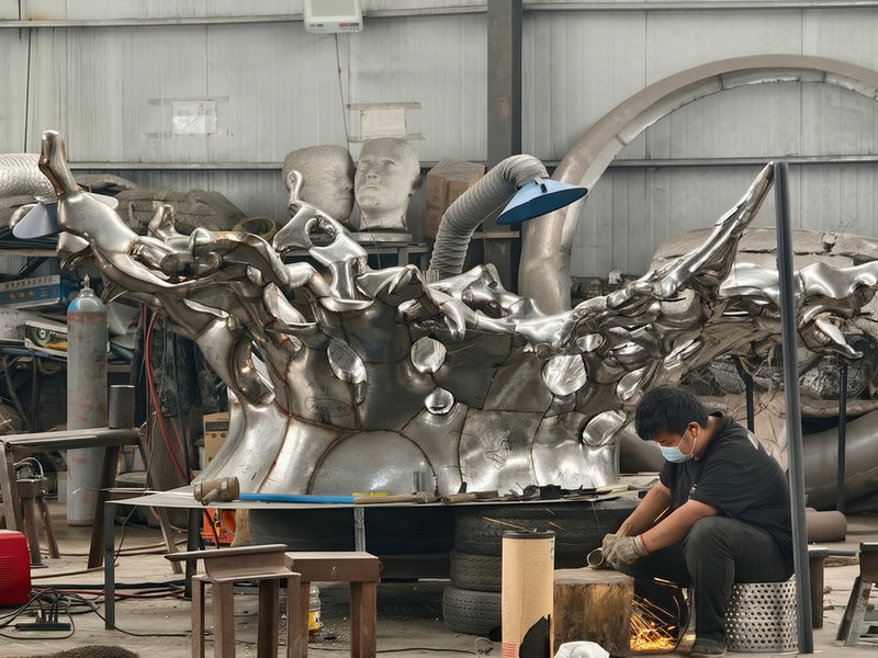 sculpture in welding process