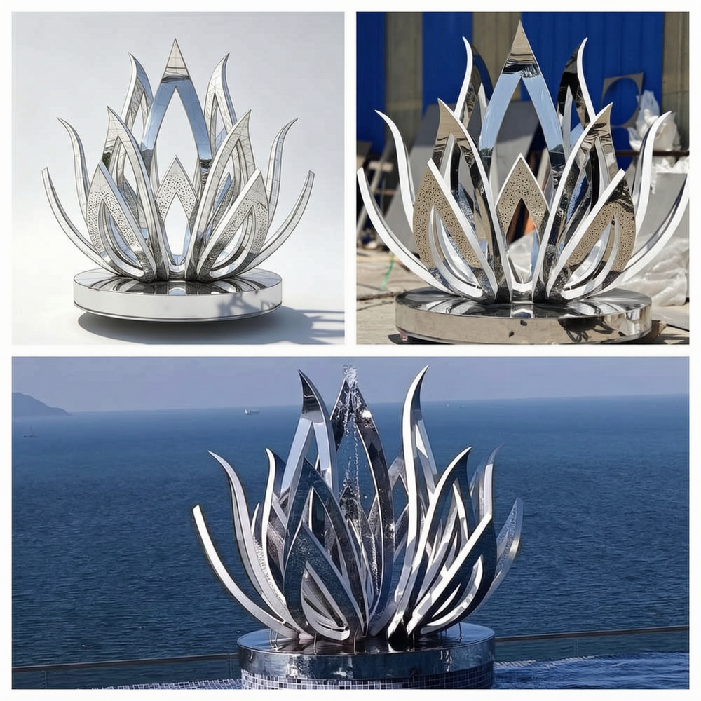 Vietnam Hotel Stainless Steel Lotus Sculpture Project