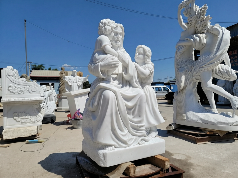 Jesus with Children Statue