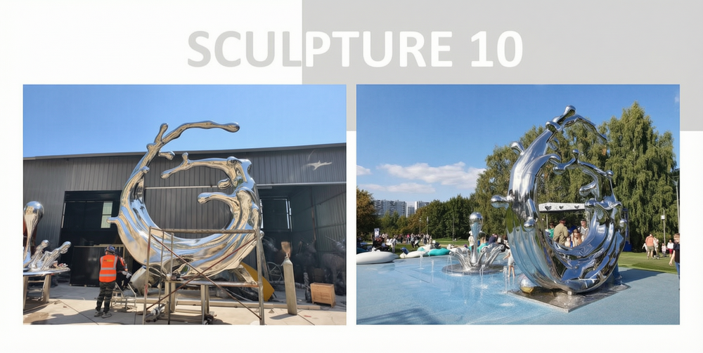 water wave sculpture for park project