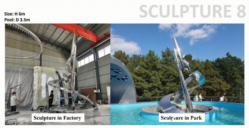 large customized abstract metal sculpture for park project