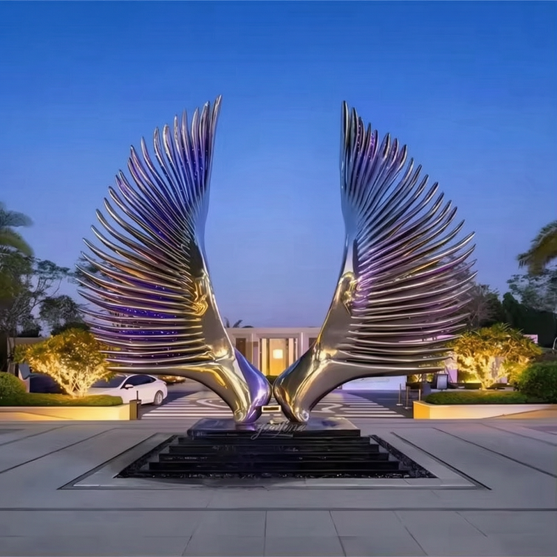 decorative high quality metal wings sculpture