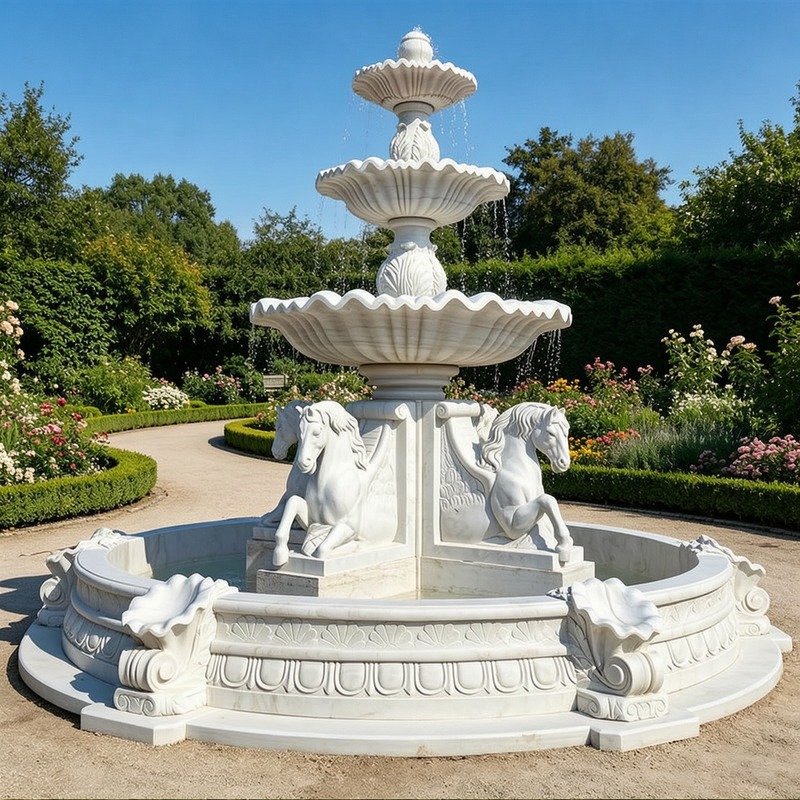 horse statue water fountain