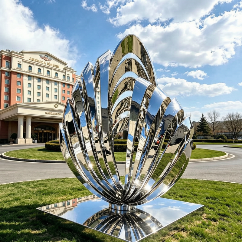 Large Stainless Steel Scallop Shell Sculpture SSA-011