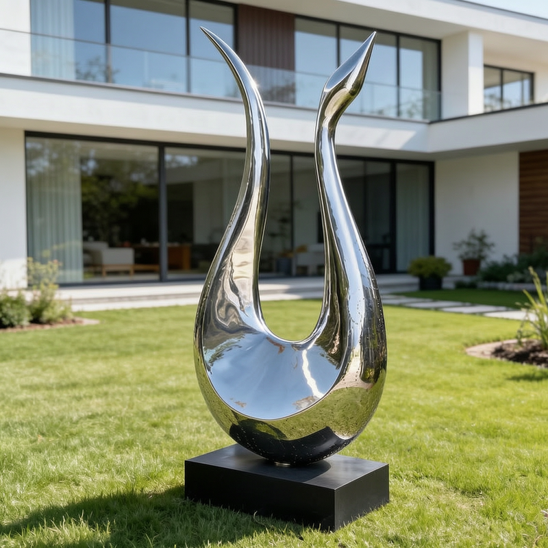 stainless steel abstract sculpture