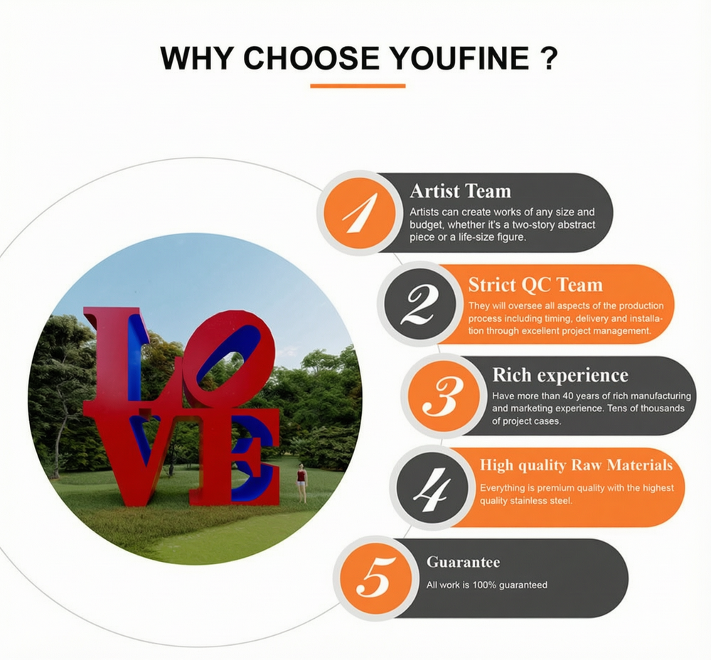 YouFine‘s stainless steel sculpture advanatges