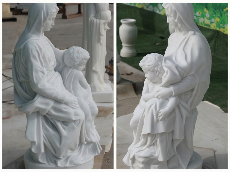 virgin mary holding jesus statue - YouFine Sculpture
