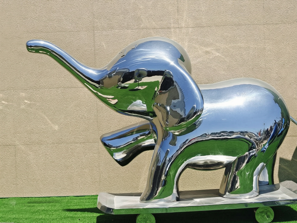 finished stainless steel elephant sculpture at YouFine Factory