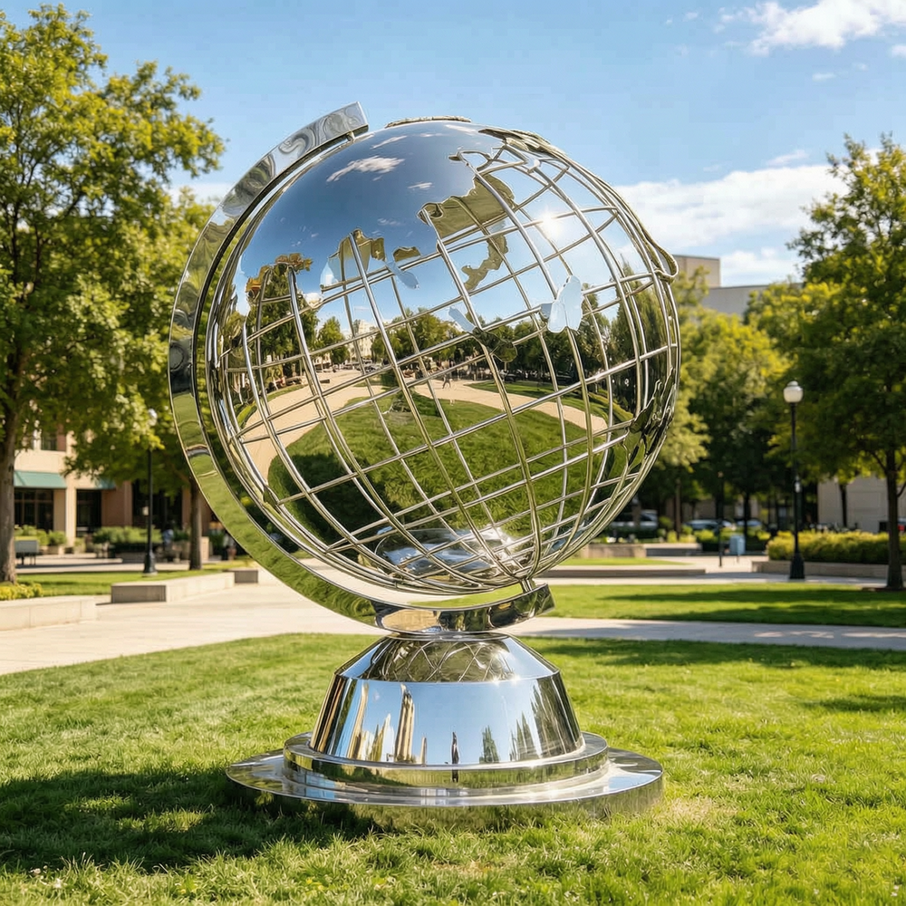 stainless steel freestanding sculpture