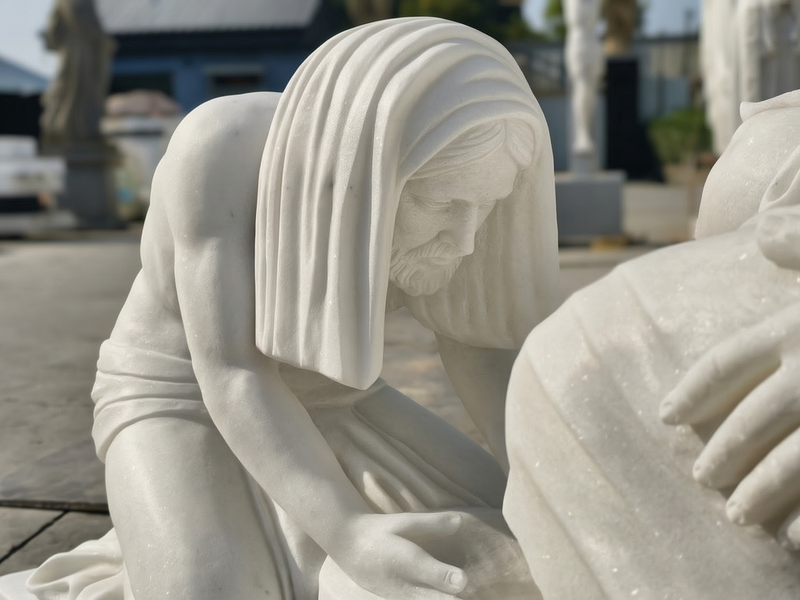 Jesus Washing Disciples' Feet sculpture details