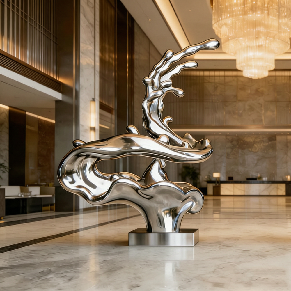 wave sculpture for hotel decor