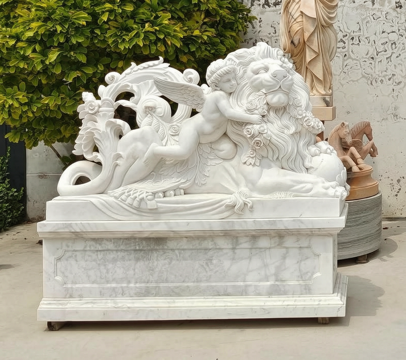 Marble Lion Statue (1)