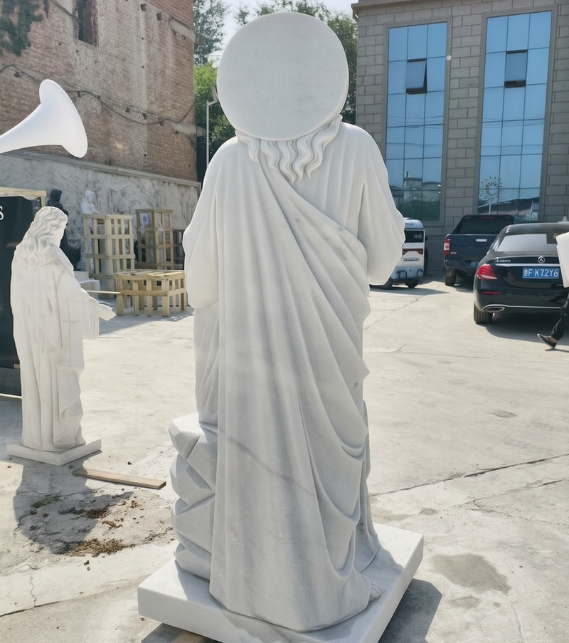 Jesus and Saint John the Evangelist marble statue
