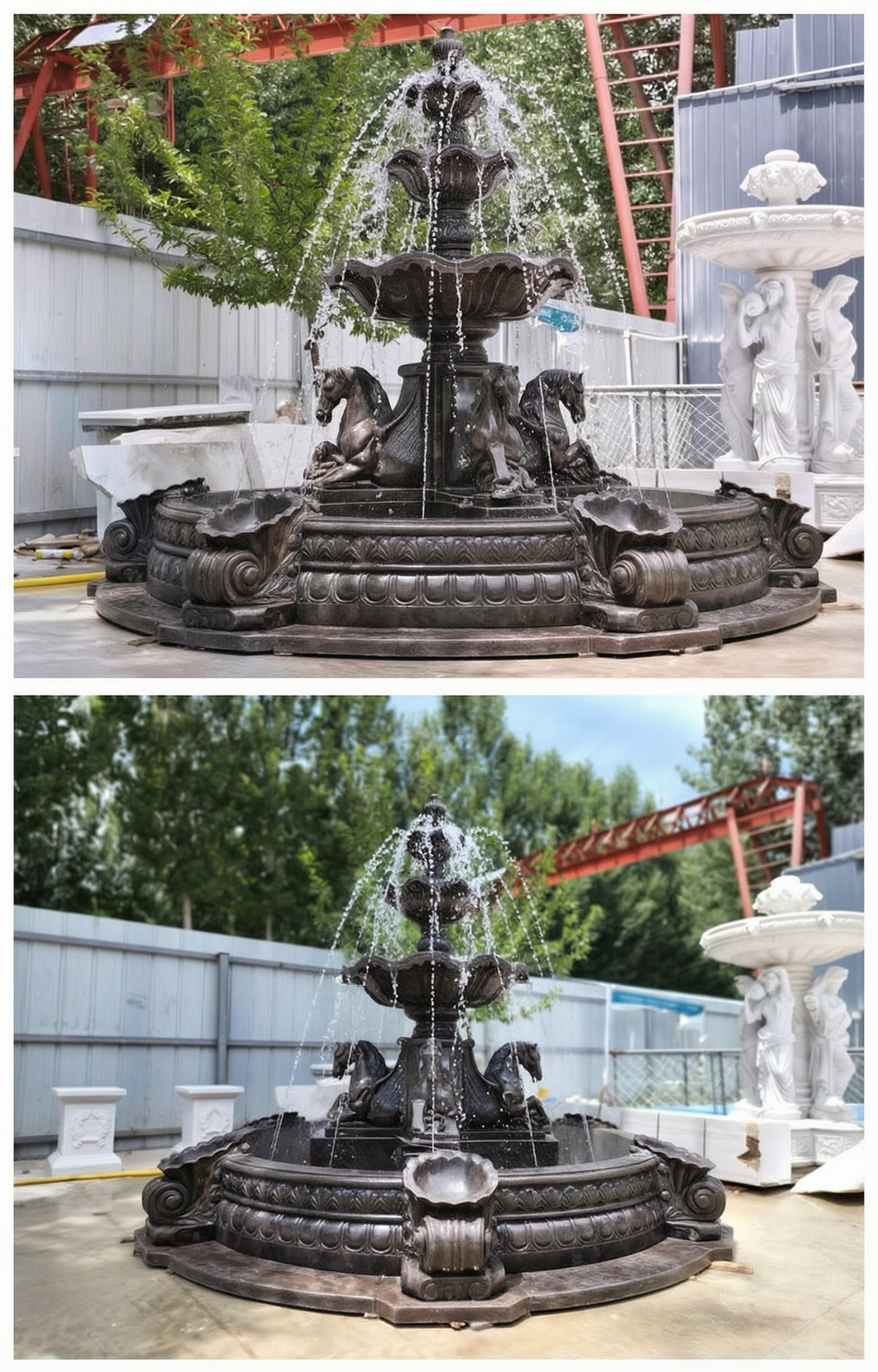 Black Horse Sculpture Fountain