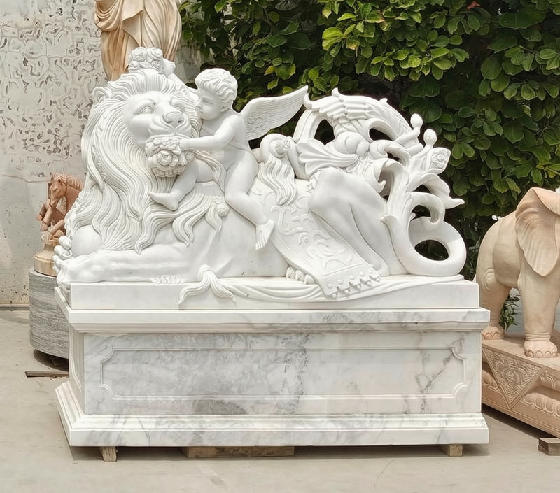 Marble Lion Statue (3)