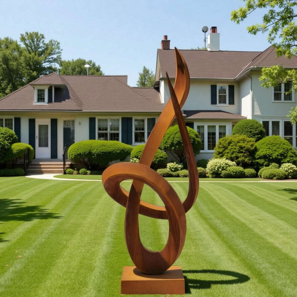 custom corten garden sculpture