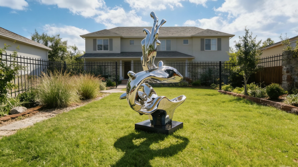 wave sculpture for yard decor