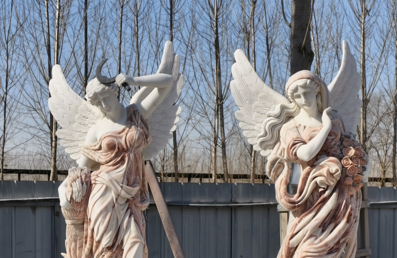 four season angel statues detail