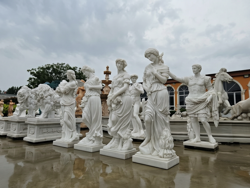 marble four seasons statues