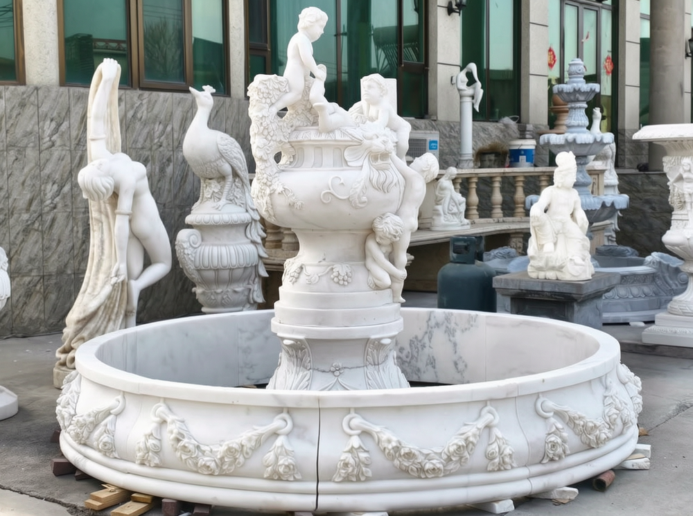 A cute baby sculpture fountain factory supplier