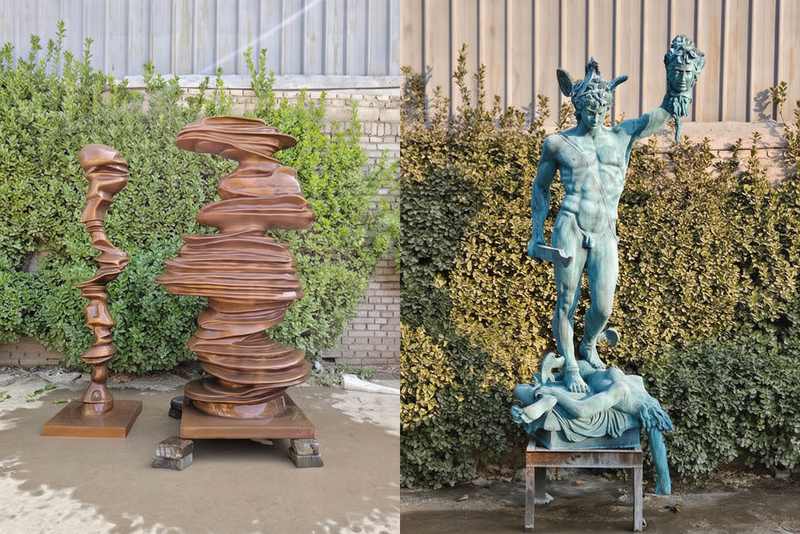 abstract sculpture Vs detailed perseus sculpture