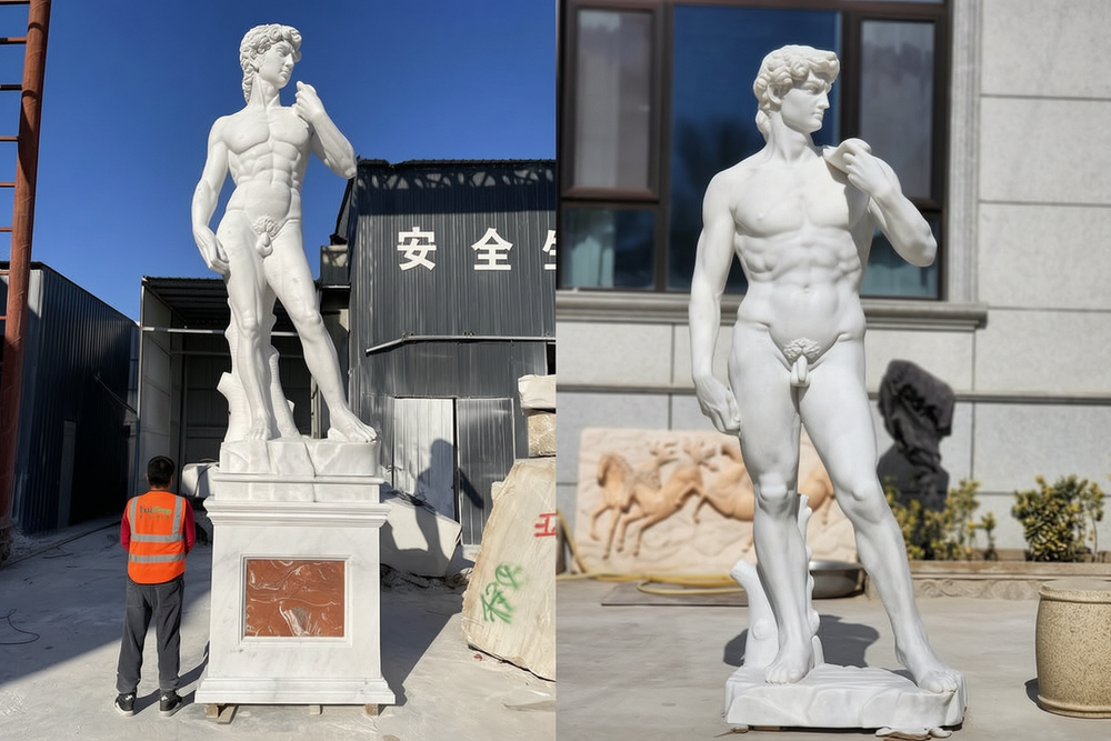 18ft Vs 5.6ft David statue