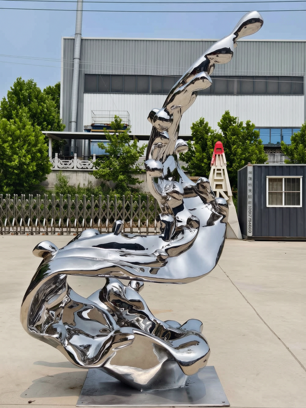 high polished wave sculpture