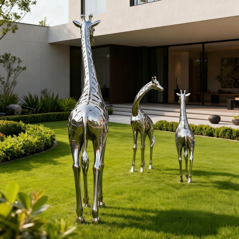 high polished giraffe sculpture