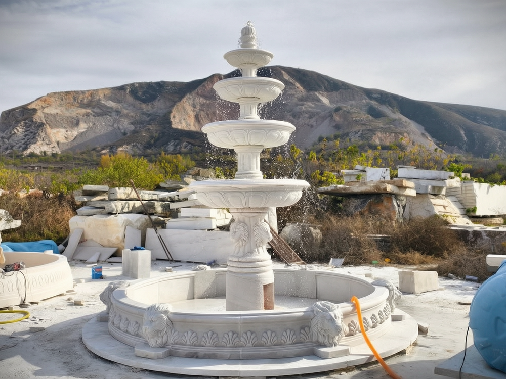 An exquisite lion head sculpture pool fountain factory supplier